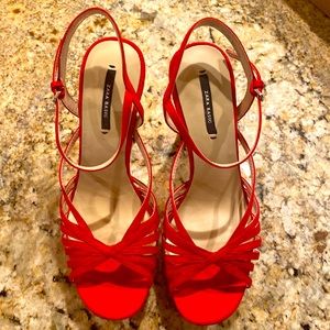 Zara red heeled sandals